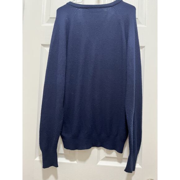 Vintage Christian Dior Sweater Mens Large V Neck Monsieur Made USA Classy Navy - Picture 5 of 7